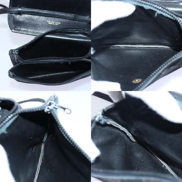 CELINE Macadam Canvas Shoulder Bag Gold Black - Picture 12 of 13